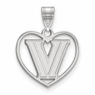 Villanova Wildcats Sterling Silver Heart Pendant