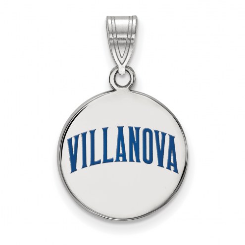 Villanova Wildcats Sterling Silver Medium Enameled Disc Pendant