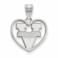 Virginia Cavaliers Sterling Silver Heart Pendant