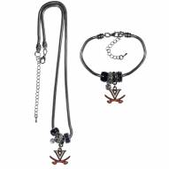 Virginia Cavaliers Euro Bead Necklace & Bracelet Set