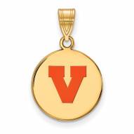 Virginia Cavaliers Sterling Silver Gold Plated Medium Enameled Disc Pendant