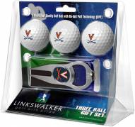 Virginia Cavaliers Golf Ball Gift Pack with Hat Trick Divot Tool