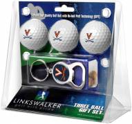 Virginia Cavaliers Golf Ball Gift Pack with Key Chain