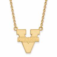 Virginia Cavaliers Sterling Silver Gold Plated Large Pendant Necklace