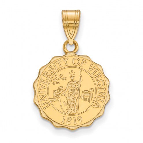 Virginia Cavaliers Sterling Silver Gold Plated Medium Pendant