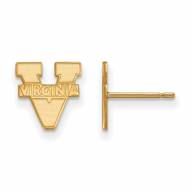 Virginia Cavaliers NCAA Sterling Silver Gold Plated Extra Small Post Earrings