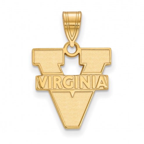 Virginia Cavaliers NCAA Sterling Silver Gold Plated Medium Pendant