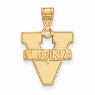 Virginia Cavaliers NCAA Sterling Silver Gold Plated Medium Pendant