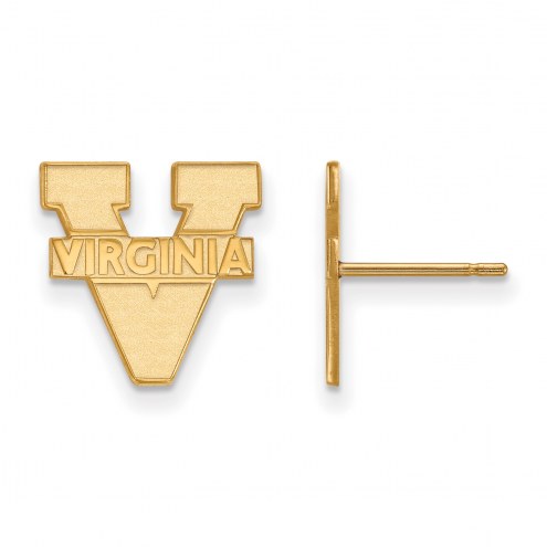 Virginia Cavaliers NCAA Sterling Silver Gold Plated Small Post Earrings