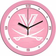 Virginia Cavaliers Pink Wall Clock
