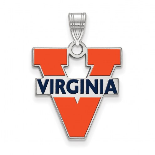 Virginia Cavaliers Sterling Silver Large Enameled Pendant