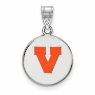 Virginia Cavaliers Sterling Silver Medium Enameled Disc Pendant