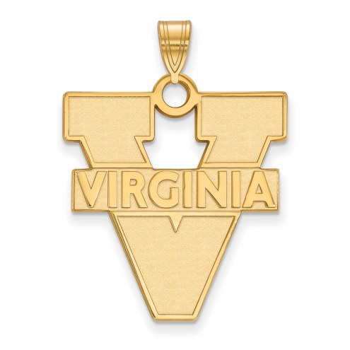 Virginia Cavaliers Sterling Silver Gold Plated Extra Large Pendant