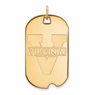Virginia Cavaliers Sterling Silver Gold Plated Large Dog Tag