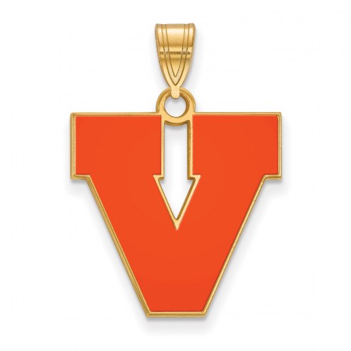 Virginia Cavaliers Sterling Silver Gold Plated Large Enameled Pendant
