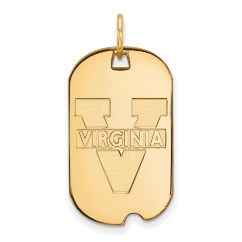 Virginia Cavaliers Sterling Silver Gold Plated Small Dog Tag