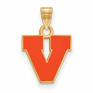 Virginia Cavaliers Sterling Silver Gold Plated Small Enameled Pendant
