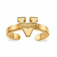 Virginia Cavaliers Sterling Silver Gold Plated Toe Ring