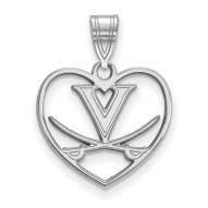 Virginia Cavaliers Sterling Silver Heart Pendant