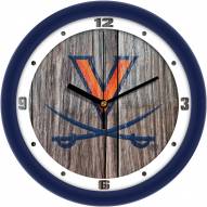 Virginia Cavaliers Weathered Wood Wall Clock