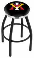 Virginia Military Institute Keydets Black Swivel Barstool with Chrome Accent Ring