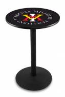 Virginia Military Institute Keydets Black Wrinkle Bar Table with Round Base