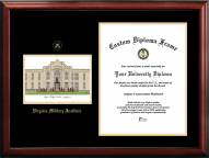 Virginia Military Institute Keydets Gold Embossed Diploma Frame with Campus Images Lithograph