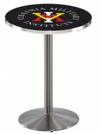 Virginia Military Institute Keydets Stainless Steel Bar Table with Round Base