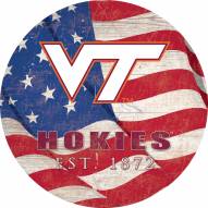 Virginia Tech Hokies 12" Team Color Flag Circle Sign