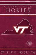 Virginia Tech Hokies 17" x 26" Coordinates Sign