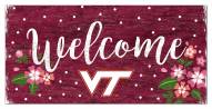 Virginia Tech Hokies 6" x 12" Floral Welcome Sign
