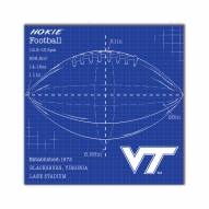 Virginia Tech Hokies Ball Blueprint 10" x 10" Sign