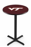 Virginia Tech Hokies Black Wrinkle Bar Table with Cross Base