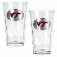 Virginia Tech Hokies College 16 Oz. Pint Glass 2-Piece Set