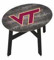 Virginia Tech Hokies Distressed Wood Side Table