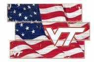 Virginia Tech Hokies Flag 3 Plank Sign