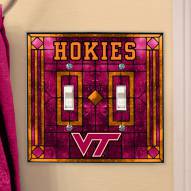 Virginia Tech Hokies Glass Double Switch Plate Cover