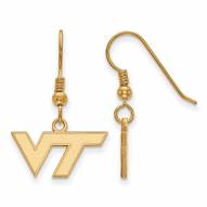 Virginia Tech Hokies Sterling Silver Gold Plated Extra Small Dangle Earrings