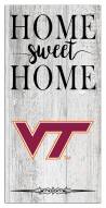 Virginia Tech Hokies Home Sweet Home Whitewashed 6" x 12" Sign