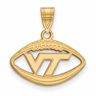 Virginia Tech Hokies Sterling Silver Gold Plated Football Pendant