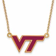 Virginia Tech Hokies Sterling Silver Gold Plated Small Pendant Necklace