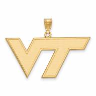 Virginia Tech Hokies NCAA Sterling Silver Gold Plated Large Pendant