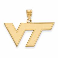 Virginia Tech Hokies NCAA Sterling Silver Gold Plated Medium Pendant