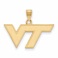 Virginia Tech Hokies NCAA Sterling Silver Gold Plated Small Pendant