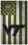 Virginia Tech Hokies OHT Military Green Flag 11" x 19" Sign
