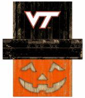 Virginia Tech Hokies Pumpkin Head Sign