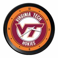 Virginia Tech Hokies Ribbed Frame Wall Clock
