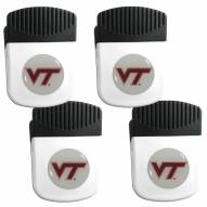 Virginia Tech Hokies 4 Pack Chip Clip Magnet with Bottle Opener