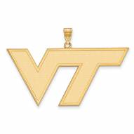 Virginia Tech Hokies Sterling Silver Gold Plated Extra Large Pendant