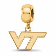 Virginia Tech Hokies Sterling Silver Gold Plated Extra Small Dangle Bead